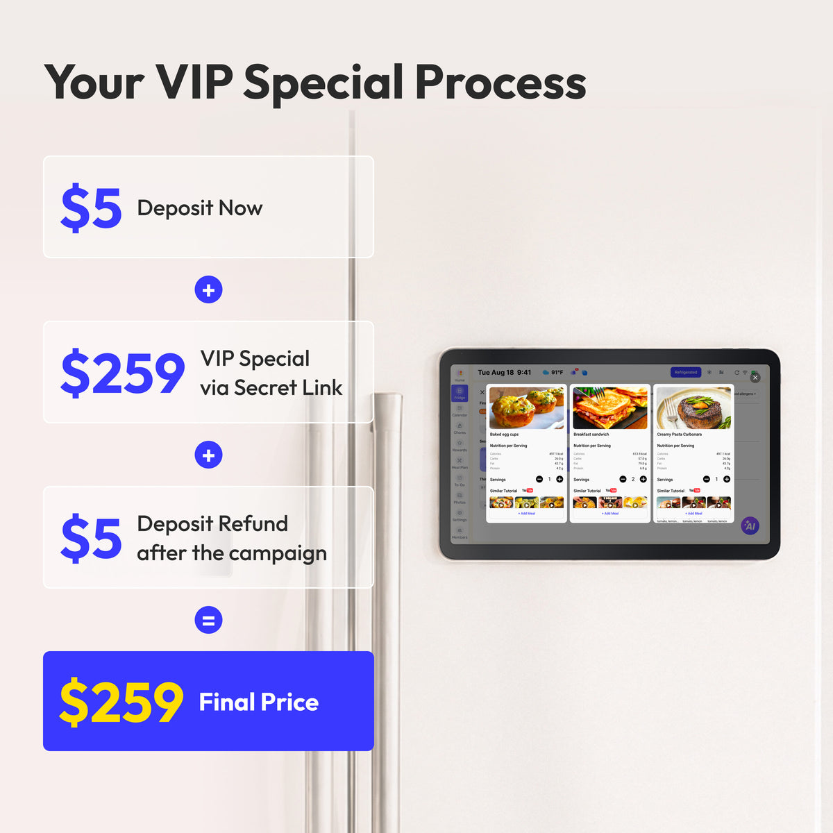 Everblog FridgeCal™ 2 AI Fridge Calendar | $5 Deposit, Save $140
