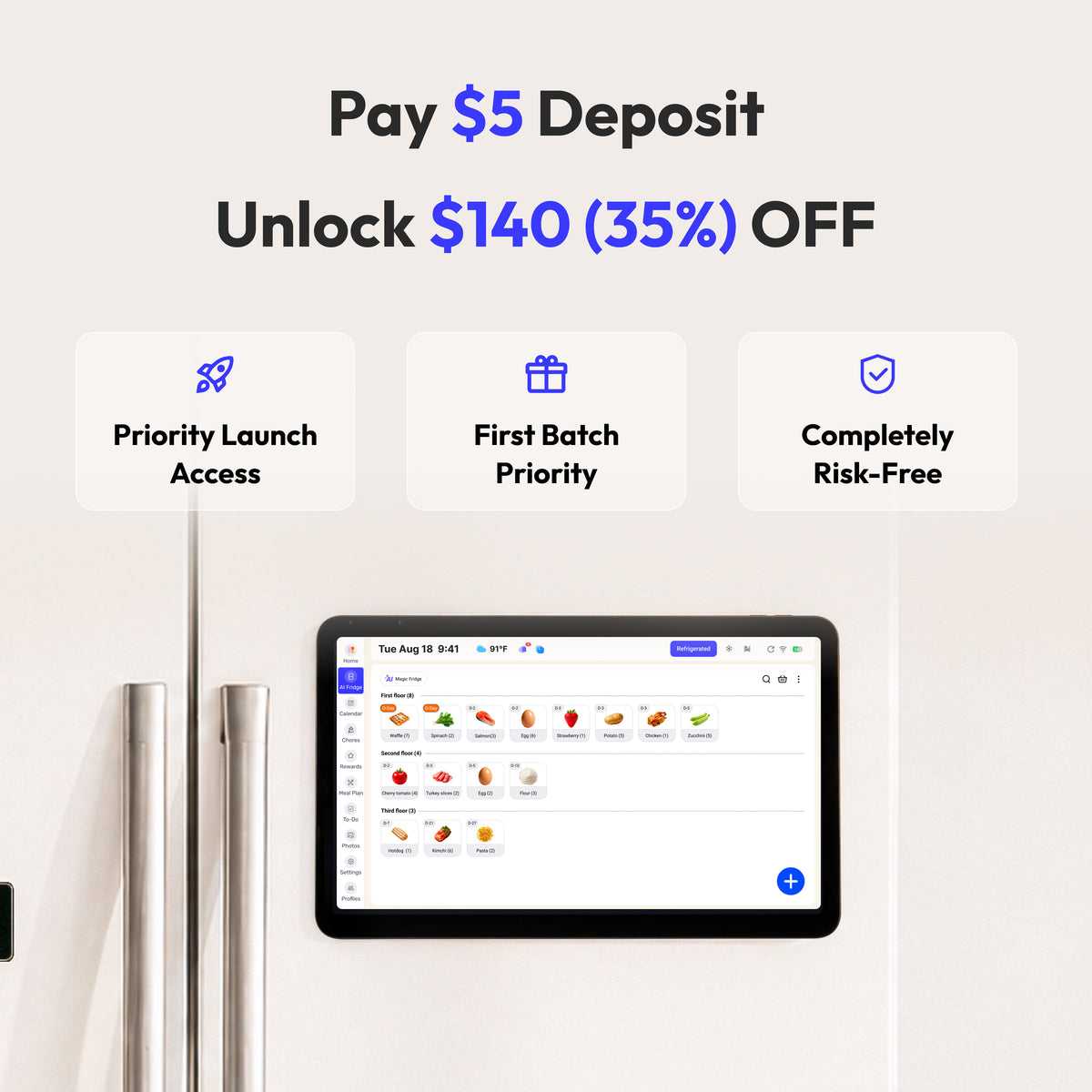 Everblog FridgeCal™ 2 AI Fridge Calendar | $5 Deposit, Save $140